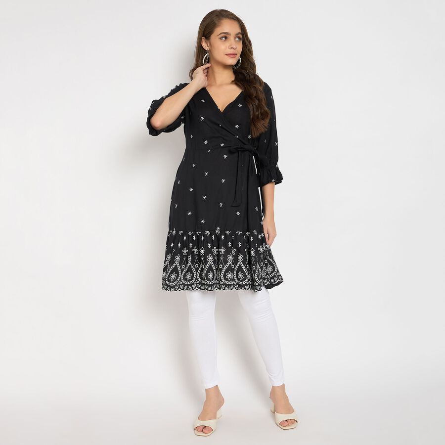 Ladies' Kurta, काला, large