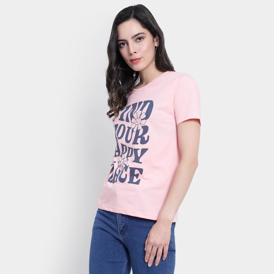 Round Neck T-Shirt, Pink, large image number null