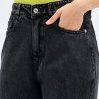 Women's Washed Black Regular Fit High-Rise Jeans, काला, small image number null