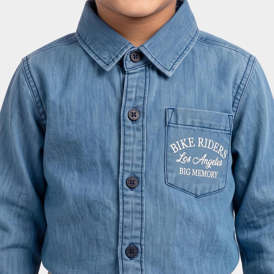 Boys Light Blue Casual Shirt, Light Blue, large