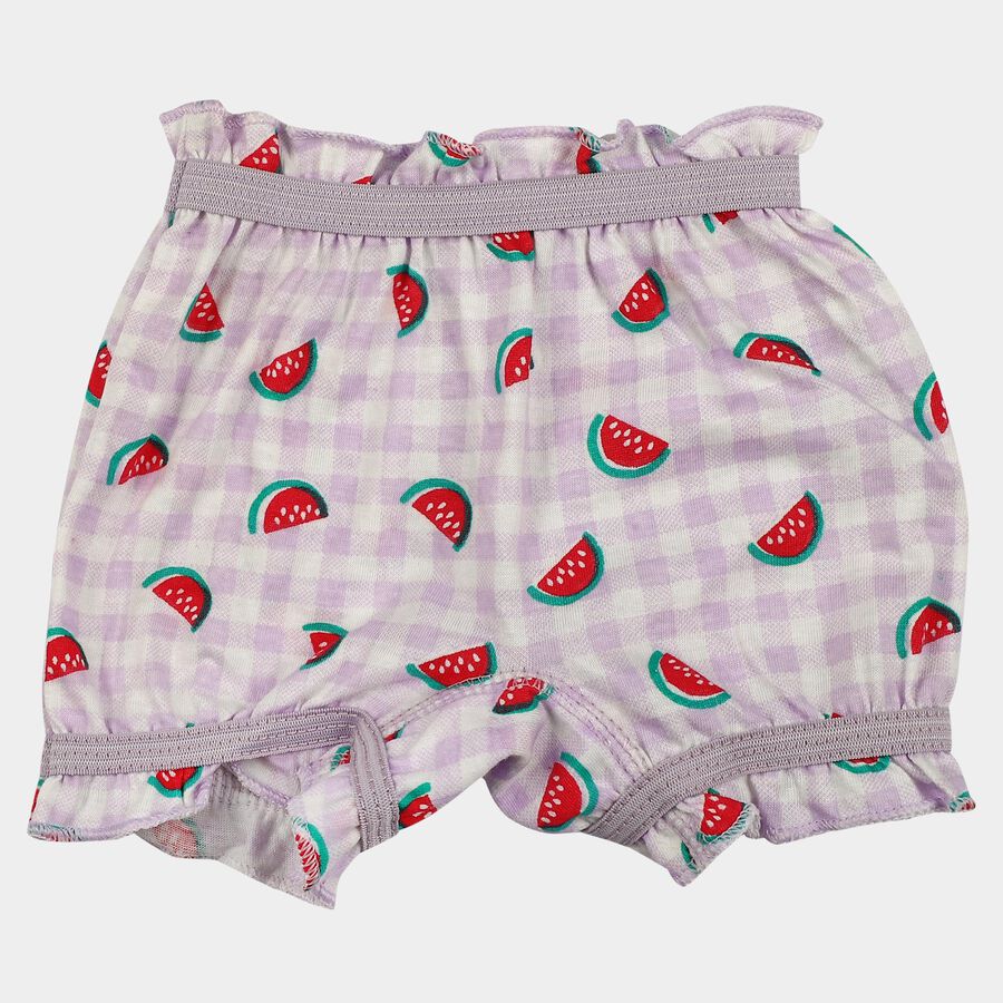 Infants' Lavender Regular Fit Printed Bloomer Shorts, लाइलेक, large