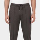 Men's Light Grey Grey Slim Fit Raised Seam Track Pants, Light Grey, small