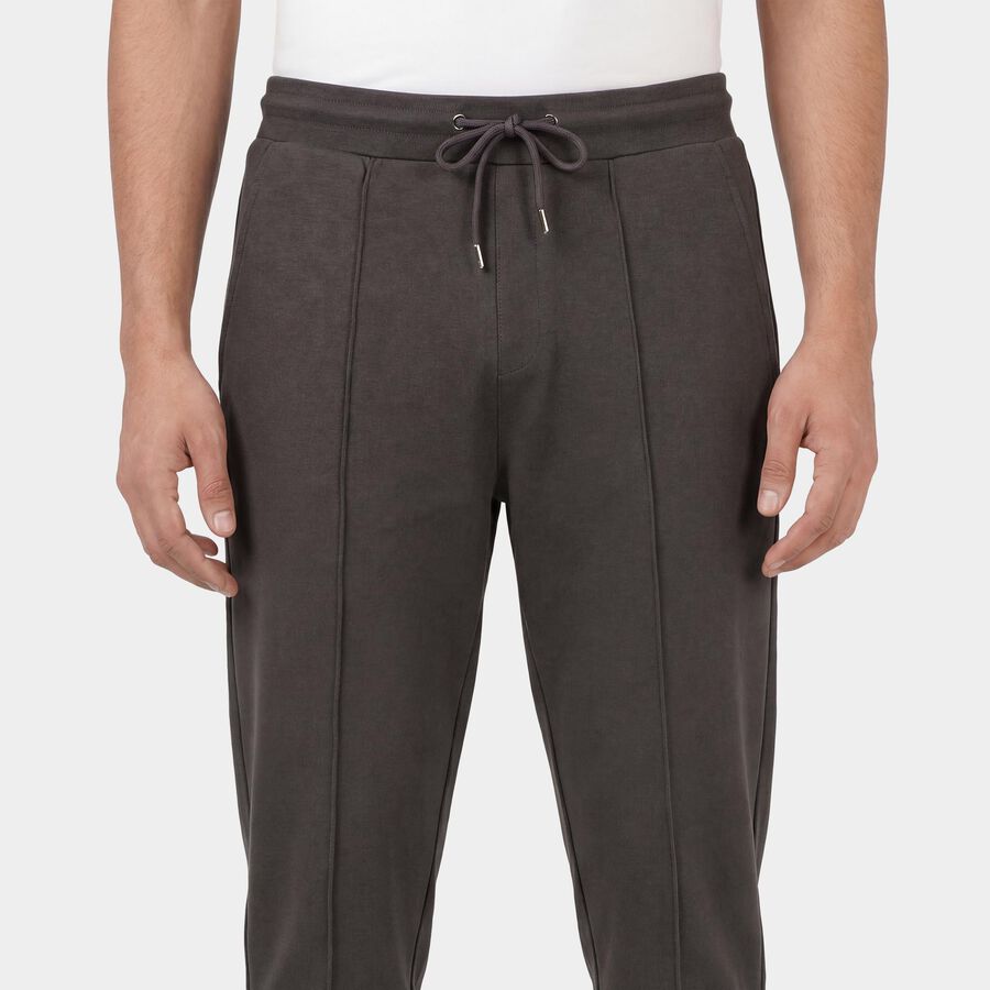 Men's Light Grey Grey Slim Fit Raised Seam Track Pants, Light Grey, large