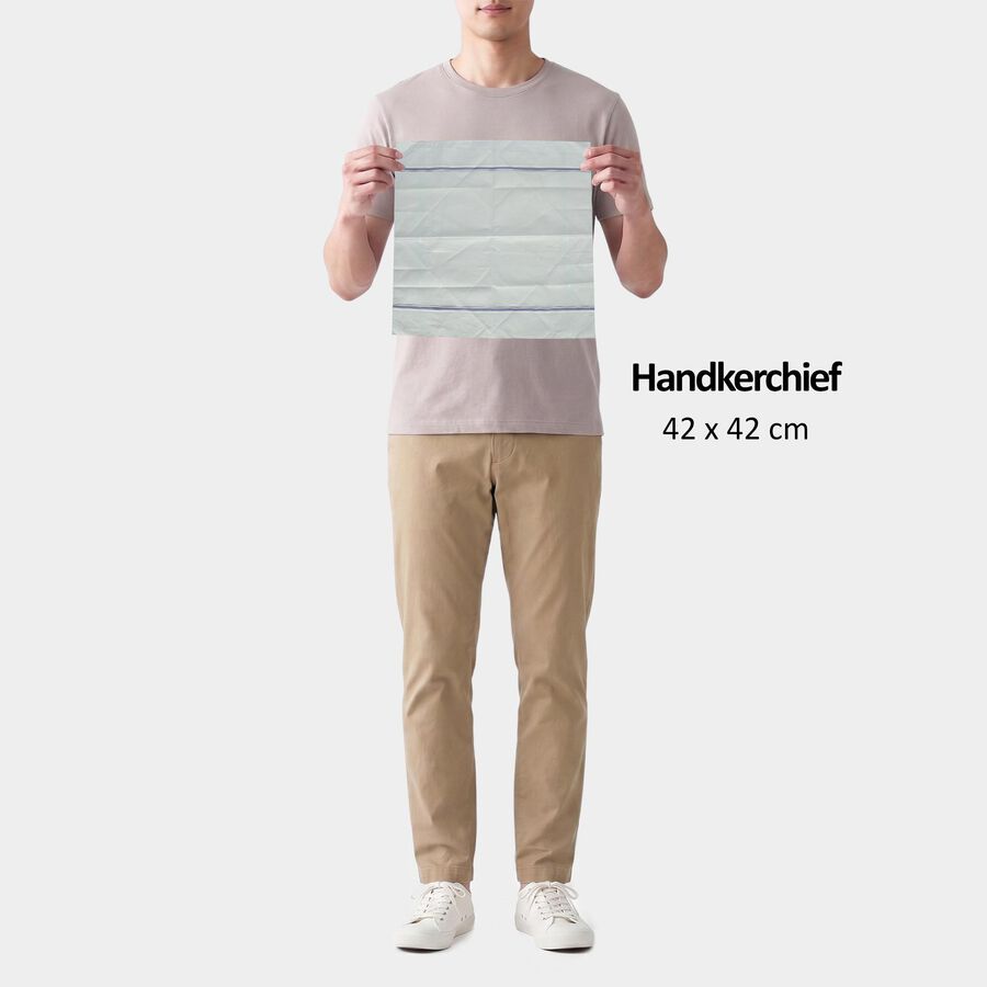 Men's Khaki Striped Pack of 3 Handkerchief, खाकी, large