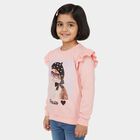 Girls Light Pink Crew Neck Casual Sweatshirt, हल्का गुलाबी, small image number null