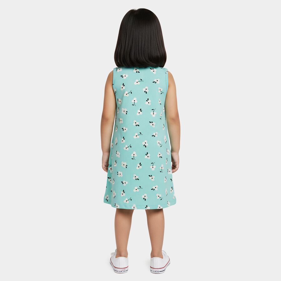 Girls' Frock, एक्वा, large