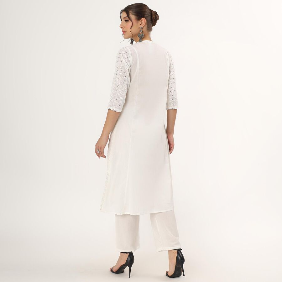 Ladies' Kurta , ऑफ व्हाइट, large