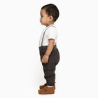 Infants' Dark Charcoal Elastic Waist Cargo Trousers, Dark Grey, small image number null