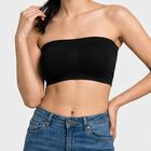 Women's Black Strapless Tube Bra, काला, small