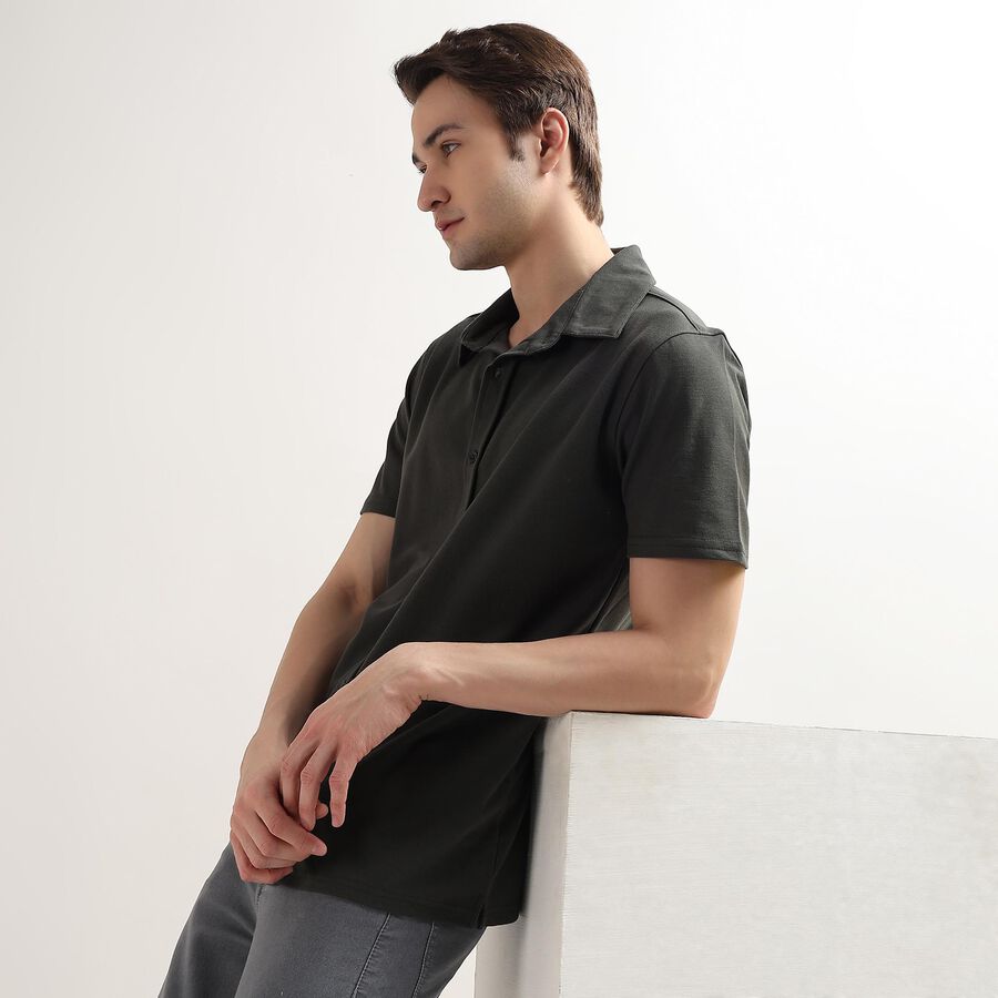 Men's Regular Collar Casual Shirt, Olive, large image number null