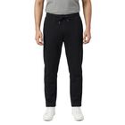 Men's Black Tapered Fit Zippered Track Pants, काला, small