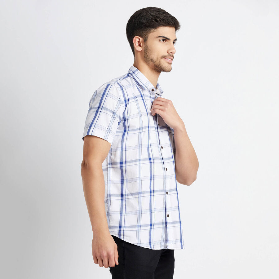 Cotton Checks Casual Shirt, White, large image number null