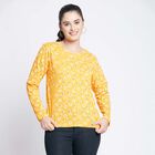 Printed Round Neck Top, Yellow, small image number null