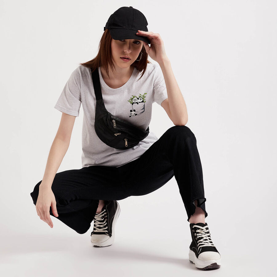 Round Neck T-Shirt, Ecru Melange, large image number null