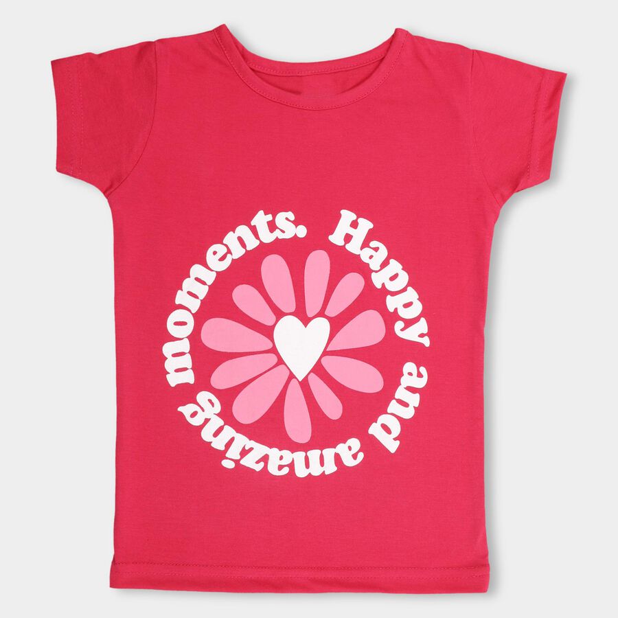 Girls' T-Shirt , रानी (फ्यूशिया), large image number null