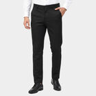Men's Navy Blue Slim Fit Casual Trousers, नेवी ब्लू, small