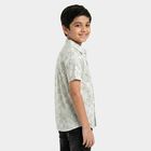 Boys Green Cotton Half Sleeve Collar Casual Shirt, Light Green, small