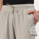 Men's Light Gray Textured Cargo Bermuda Shorts, Light Grey, small