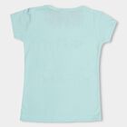 Girls' Light Mint Green Cotton Blend Crew Neck Short Sleeve T-Shirt, Light Green, small image number null
