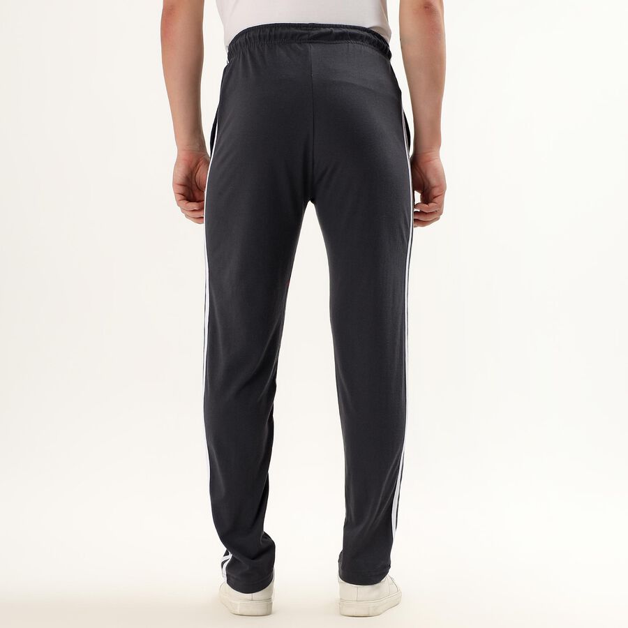Men's Charcoal Black Slim Fit Track Pants, Dark Grey, large image number null