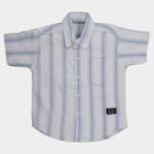 Boys' White Half Sleeve Spread Collar Casual Shirt, White, small