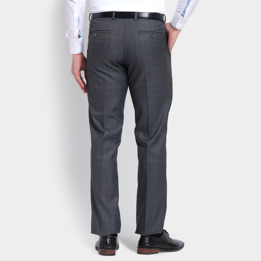 Men's Slim Fit Casual Trousers , गहरा ग्रे, large image number null
