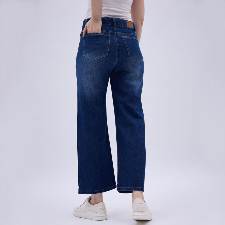 Ladies' 100% Cotton Jeans, Mid Blue, large image number null