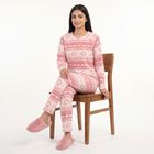Women's Pink Straight Fit Geometric Printed Pyjama Set , हल्का गुलाबी, small