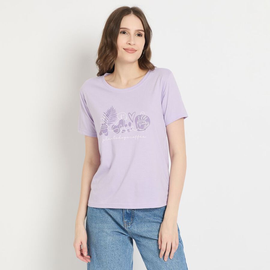 Ladies' Round Neck T-Shirt, Lilac, large image number null