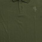 Boys Muted Olive Green Round Neck Casual Half Sleeve T-Shirt, Olive, small