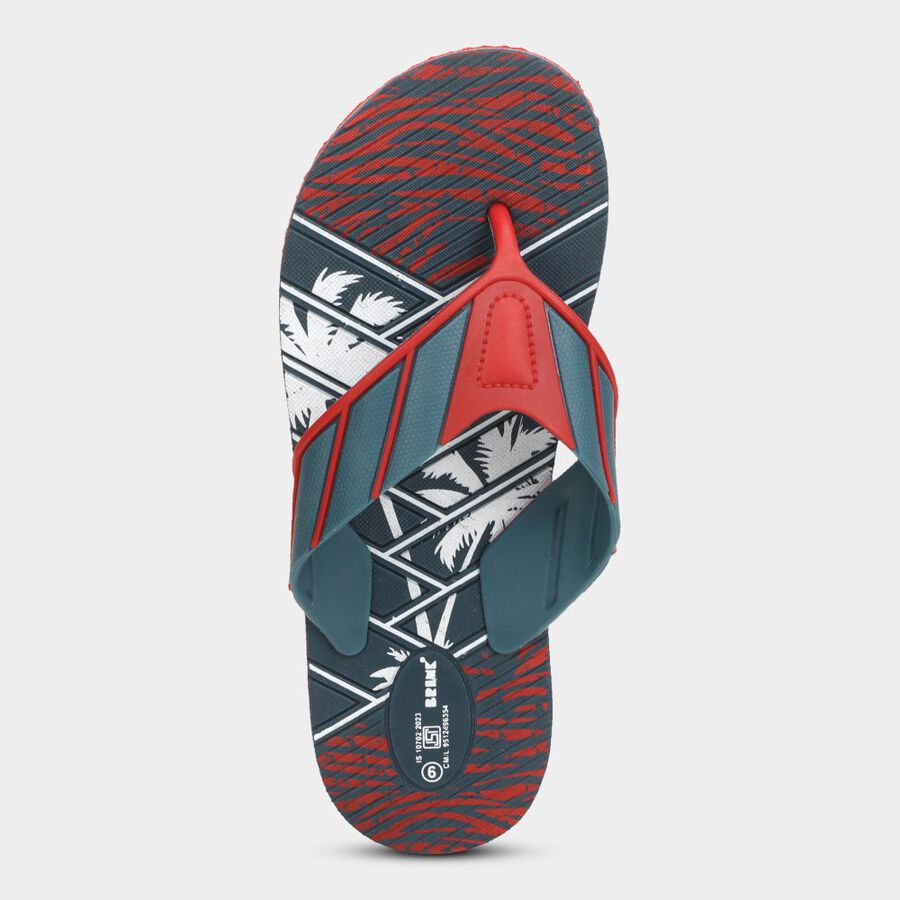 Mens Printed Flip Flops, Navy Blue, large image number null