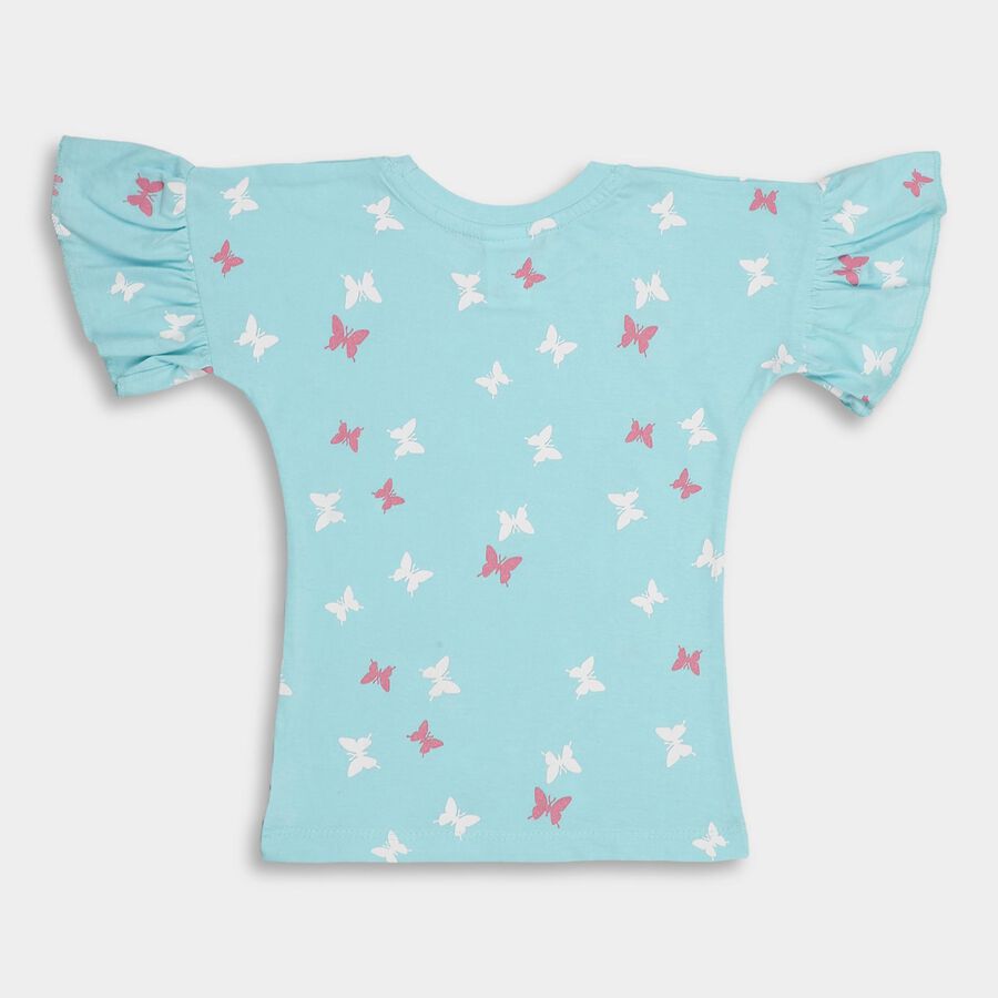 Girls' 100% Cotton T-Shirt , एक्वा, large image number null