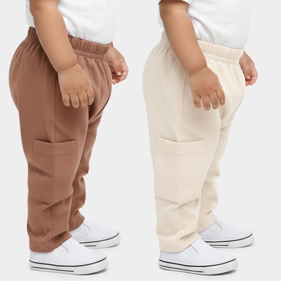 Infants' Multicolour Regular-fit Cargo Pocket Cotton Pyjama, Beige, large