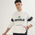 Men's Bright Snow White Hooded Neck Casual Sweatshirt, White, small image number null