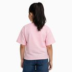 Girls' Bright Raspberry Pink Round Neck Casual T-Shirt, गुलाबी, small