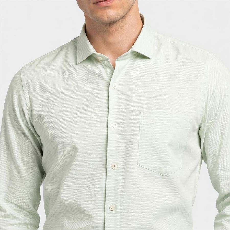 Men Mint Green Regular Fit Formal Shirt, Light Green, large