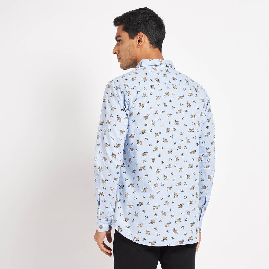 Cotton Printed Casual Shirt, Light Blue, large image number null