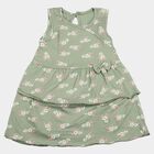 Infants' Green Tiered Floral Printed Frock, हल्का हरा, small