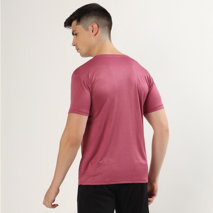 Men's Light Pink Round Neck Athleisure T-Shirt, Light Pink, large image number null
