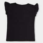 Girls' 100% Cotton T-Shirt, Black, small