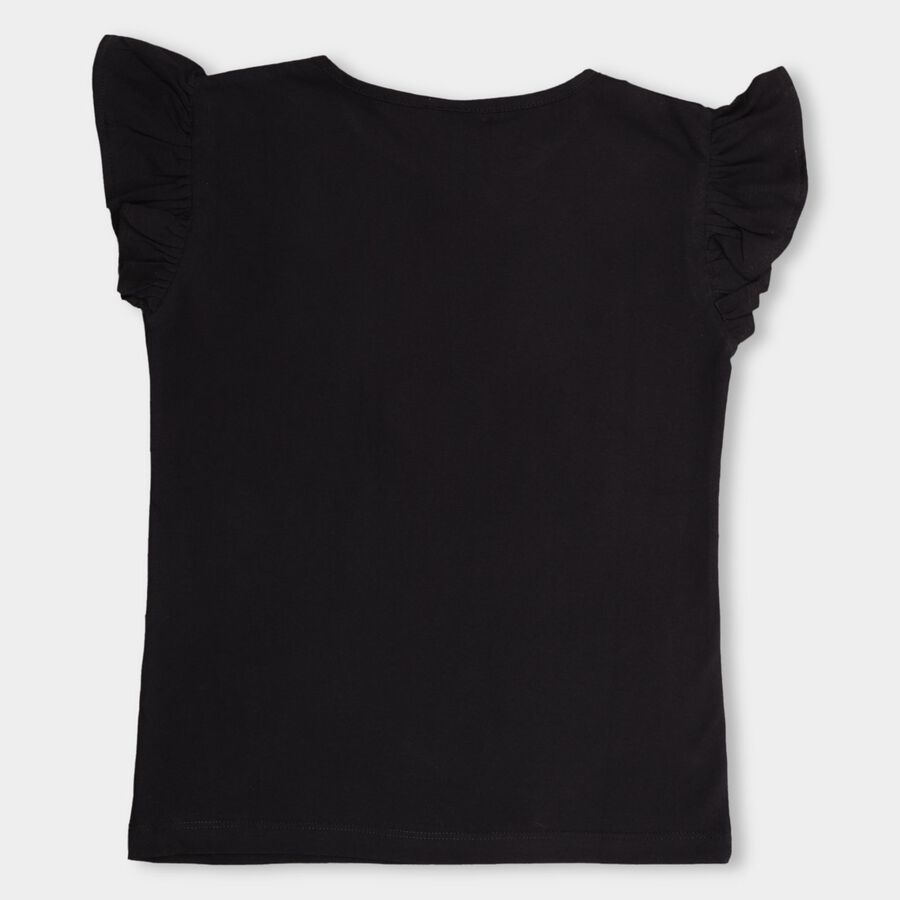 Girls' 100% Cotton T-Shirt, Black, large