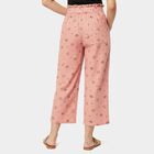 Girls Peach Regular Fit Floral Printed Capri, पीच, small
