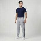 Men's Mid Grey Regular Fit Track Pants, Melange Mid Grey, small