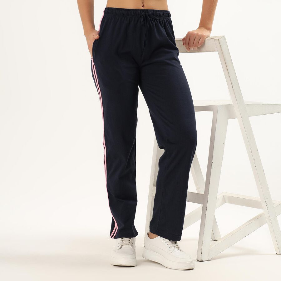 Women's Dark Navy Blue Regular Fit Track Pants, Navy Blue, large image number null