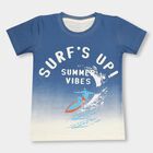 Boys' 100% Cotton Half Sleeves T-Shirt, Mid Blue, small image number null