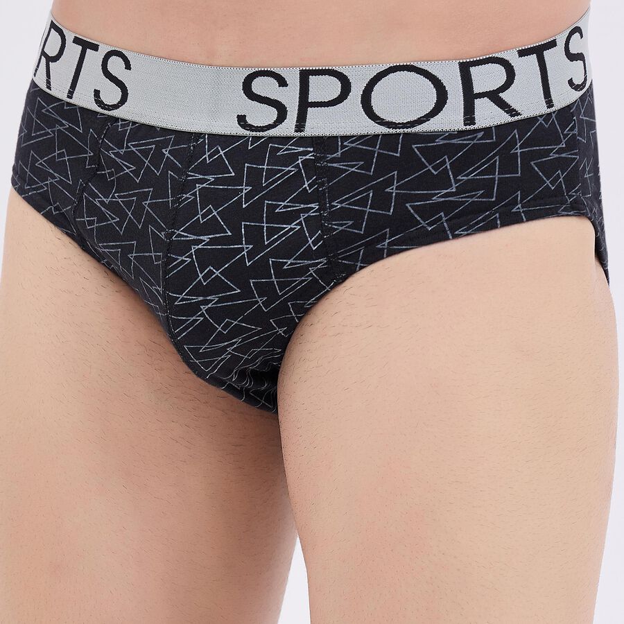 Men's 100% Cotton V-Cut Briefs, Black, large image number null