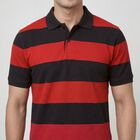 Men's Red Polo Neck Preppy T-Shirt, लाल, small