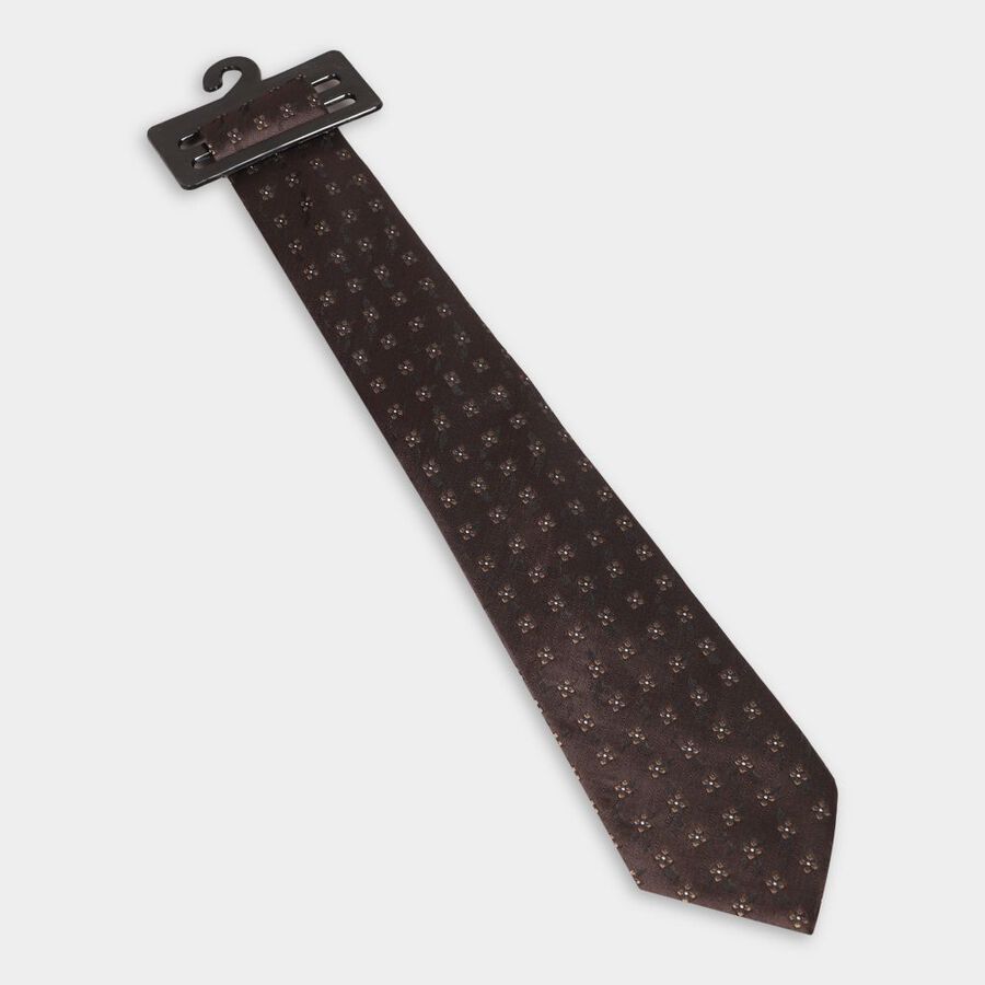 Men's Tie, भूरा, large