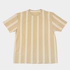 Men's Beige Round Neck Regular T-Shirt, Beige, small