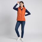 Women's Orange Hooded Puffer Jacket, Rust, small